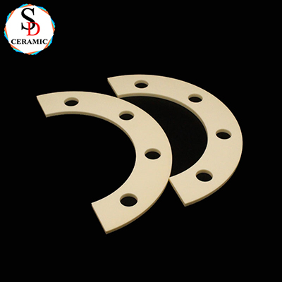 Wear Resistant Semiring 99 Alumina Ceramic Plate With Holes