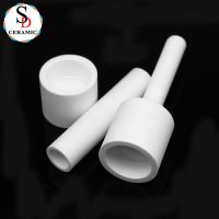 Alumina 95 Al2O3 Ceramic Screw Bolt Threaded Sleeve Insulator Tube