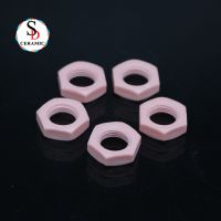 Customized Pink Color 95% Alumina External Hexagonal Round Nut