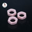 Customized Pink Color 95% Alumina External Hexagonal Round Nut