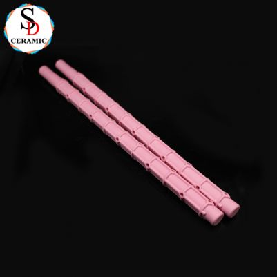 Customize High Heat Resistant Pink 95 Alumina Ceramic Rod Ceramic Pipe